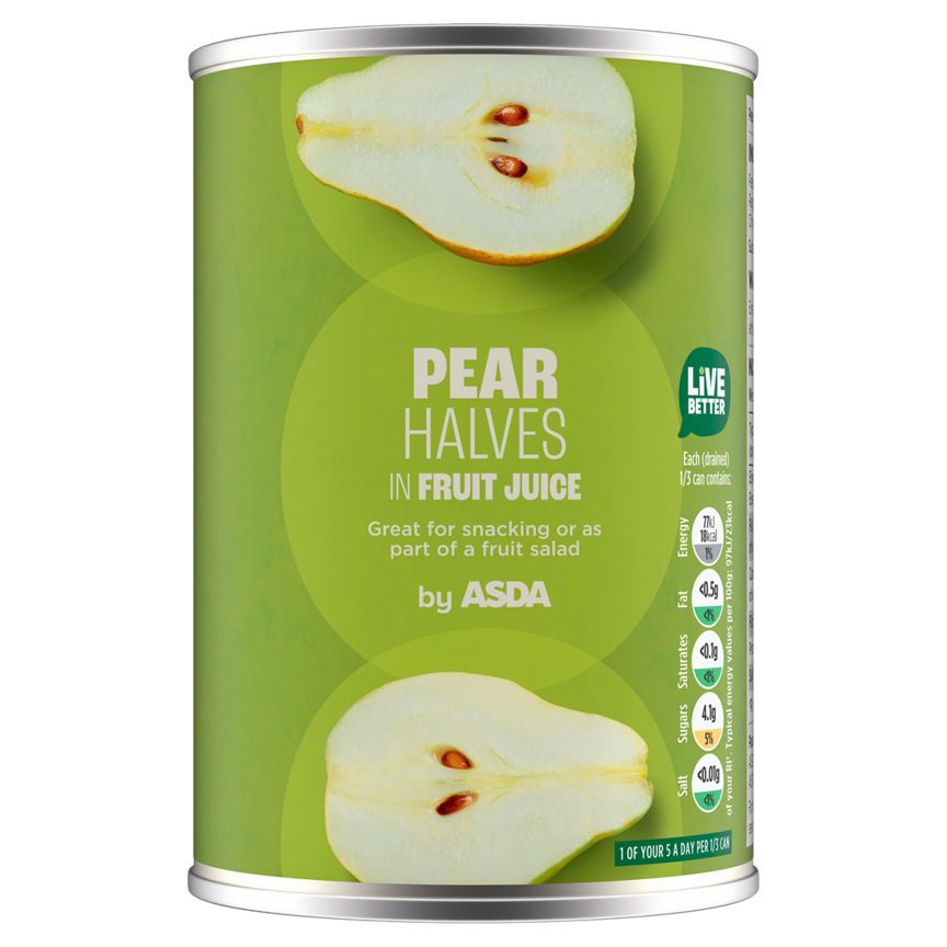 ASDA Pear Halves in Fruit Juice 410g