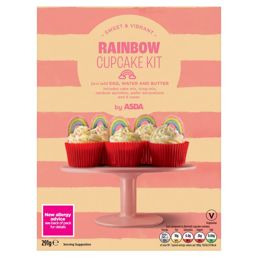 ASDA Rainbow Cupcake Kit 291g