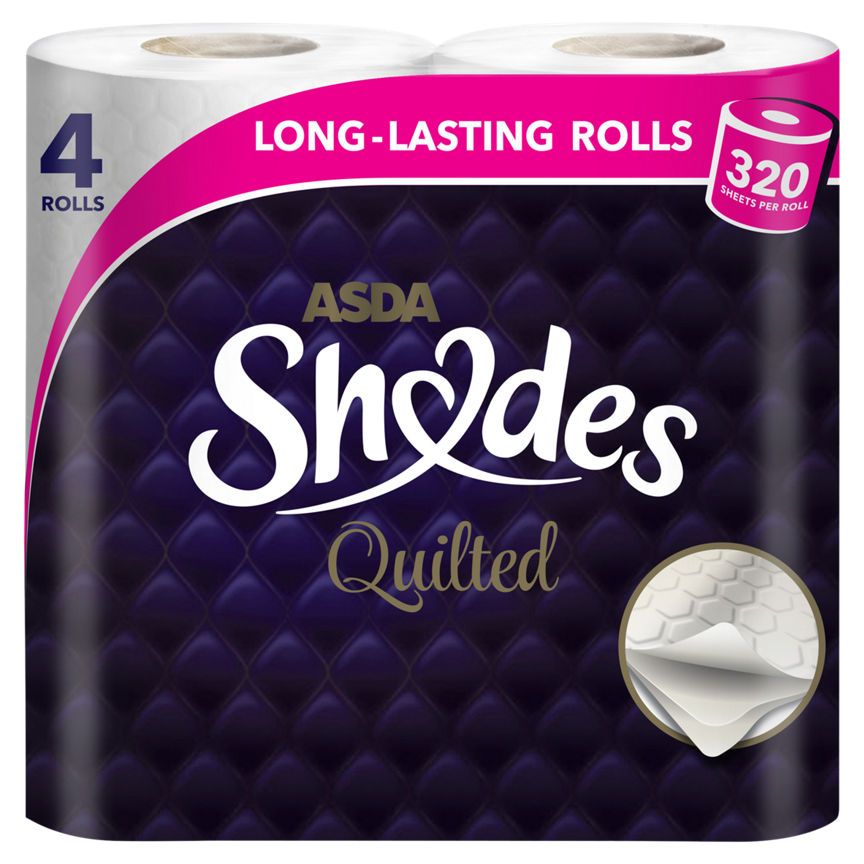 ASDA Shades Quilted Toilet Tissue 4 Rolls