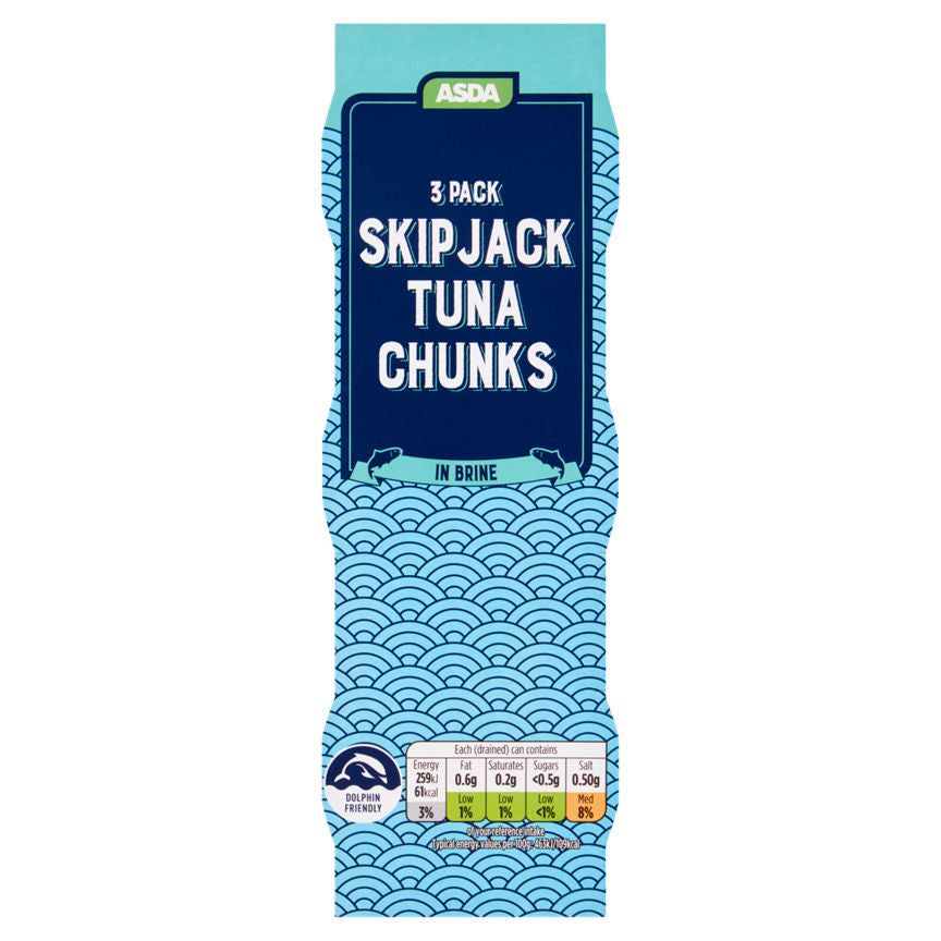 ASDA Skip Jack Tuna Chunks in Brine 3 x 80g