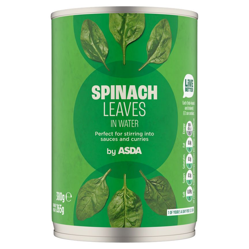 ASDA Spinach Leaves in Water 380g