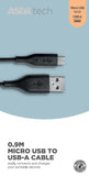 ASDA Tech Micro USB Cable - Black 0.9m