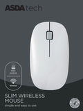 ASDA Tech Slim Wireless Mouse - White