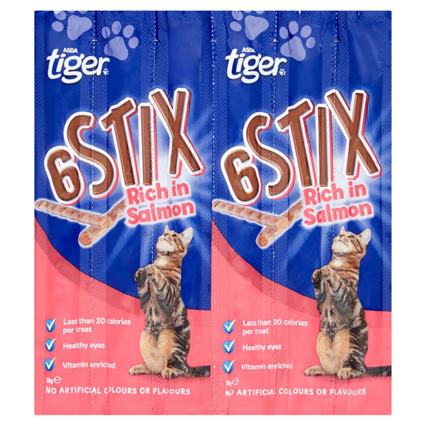 ASDA Tiger Salmon Cat Treat Sticks 6 Pack