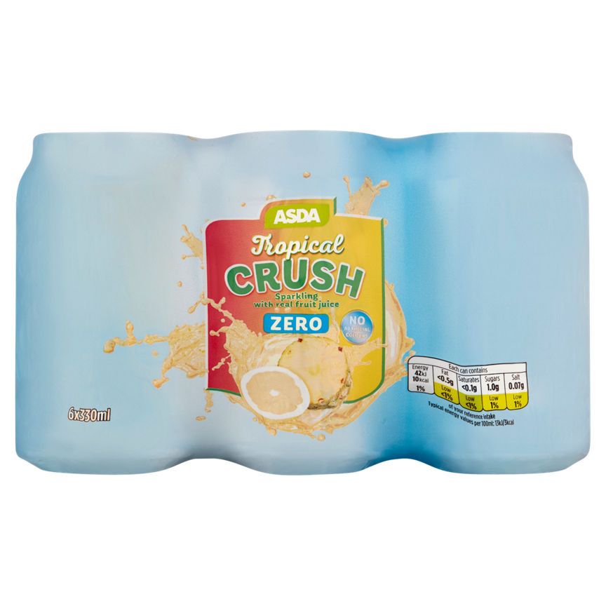 ASDA Tropical Crush Zero Cans