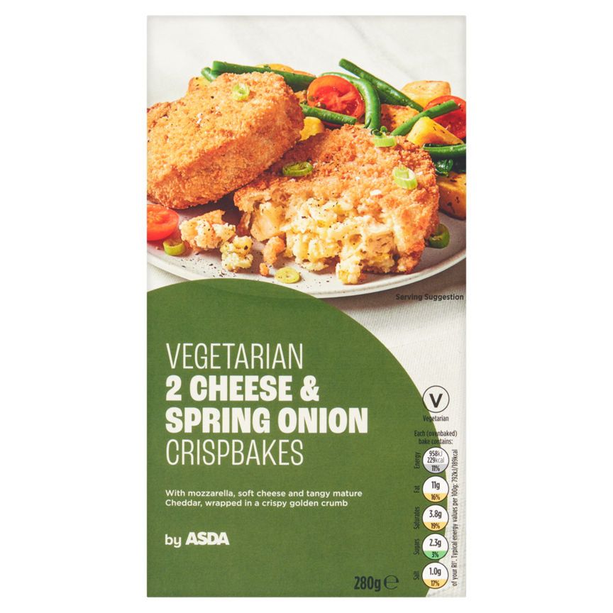 Asda Vegetarian Vegetarian 2 Cheese & Spring Onion Crispbakes