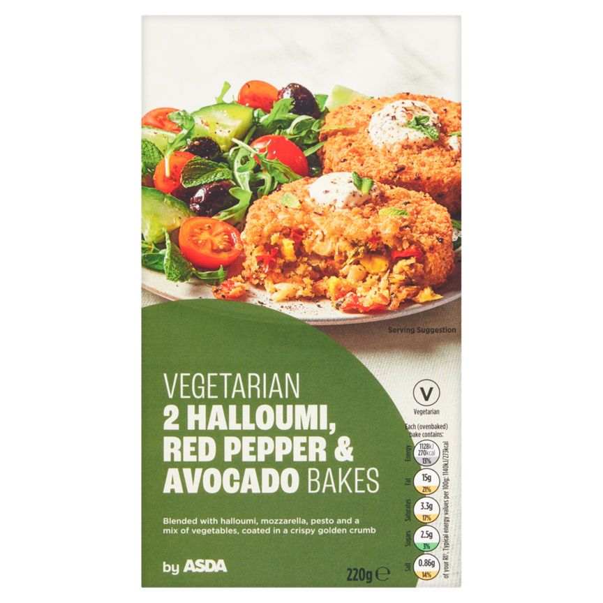 ASDA Veggie 2 Halloumi, Red Pepper & Avocado Bakes