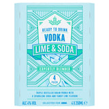 ASDA Vodka Lime and Soda 4 x 250ml