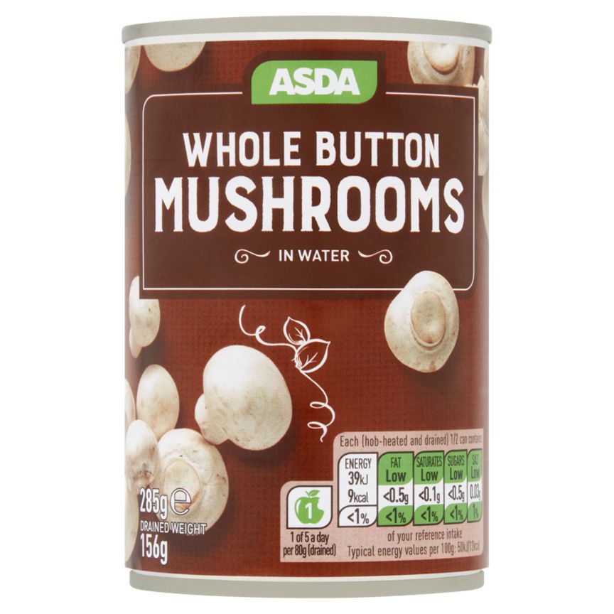 ASDA Whole Button Mushrooms in Water