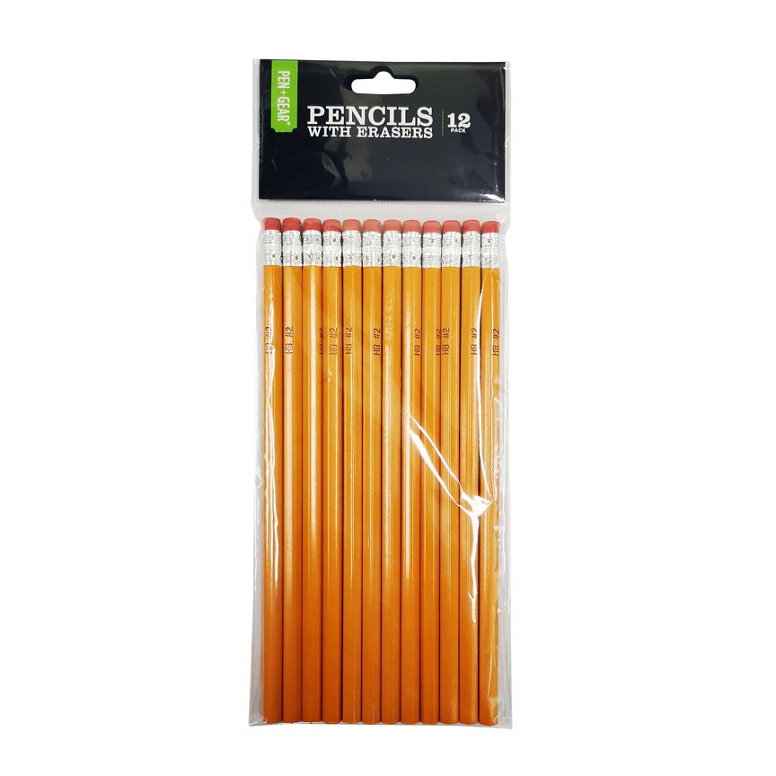 ASDA Yellow Plastic Pencils - 12 Pack