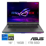 ASUS ROG Strix G16, Intel Core i7, 16GB RAM, 1TB SSD, NVIDIA GeForce RTX 4060, 16 Inch Gaming Laptop, G614JV-N3075W