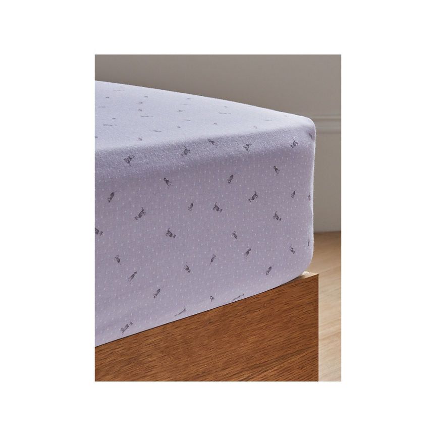 At Home with Stacey Solomon Lilac Bluebell Print Fitted Sheet - Double