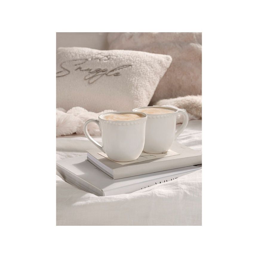 At Home with Stacey Solomon White Beaded Mugs - Set of 2