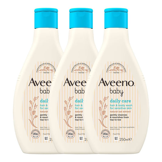 Aveeno Baby Hair & Body Wash, 3 x 400ml