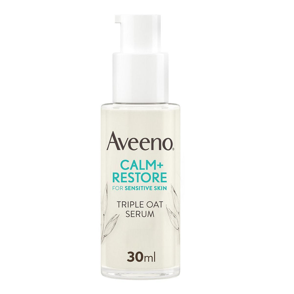 Aveeno Face CALM+RESTORE® Triple Oat Serum, 24-Hour Moisturisation With Triple Oat Complex and Calming Feverfew 30ml