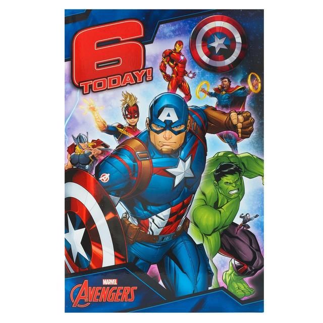 Avengers 6th Birthday Card