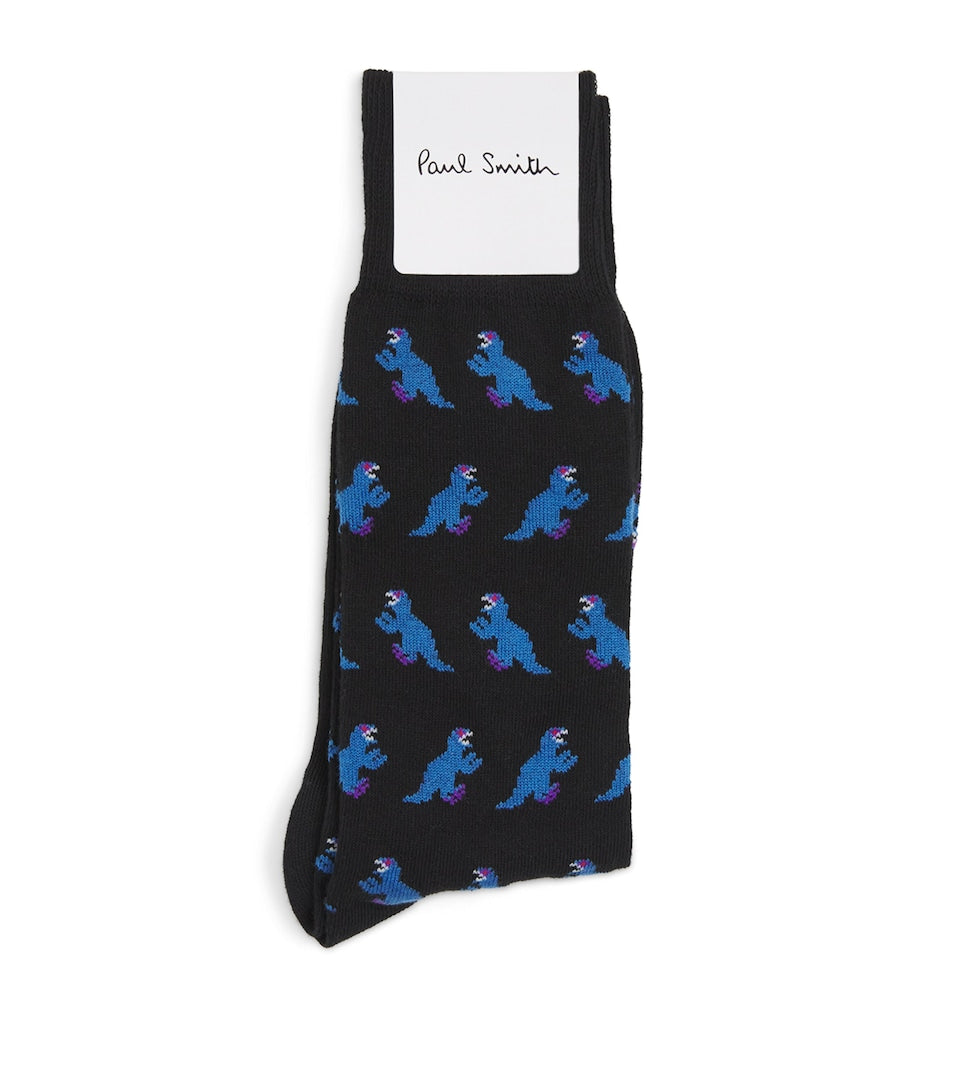 Plunge Neck Swimsuit with All-Over Print in Nylon and Elastane