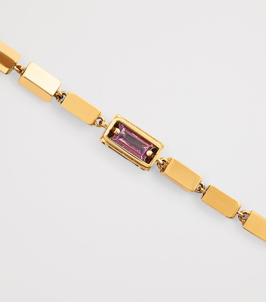 Suzanne Kalan block chain bracelet with pastel sapphires, imported from the UK