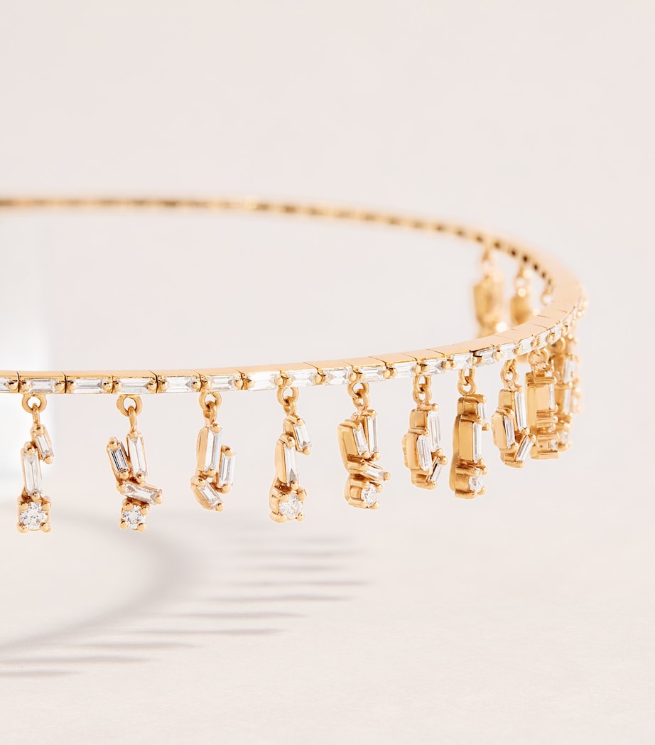 Suzanne Kalan rose gold and diamond choker, imported from the UK