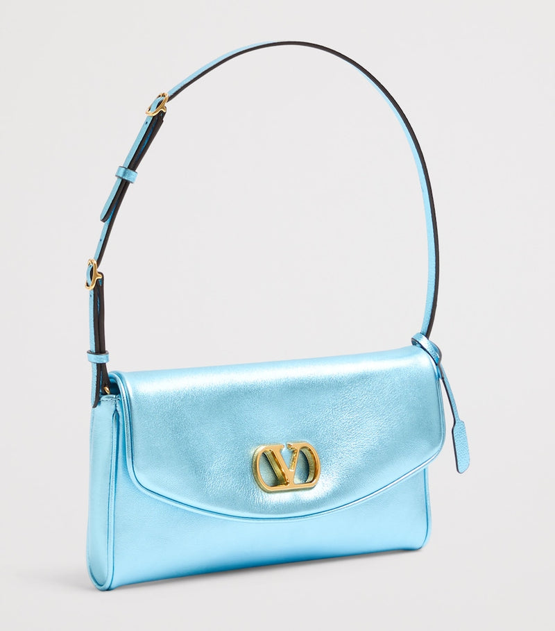Valentino Garavani DeVain small shoulder bag metallic leather (British brand)