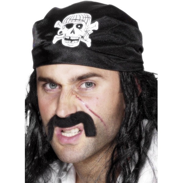 Smiffys pirate bandana black skull and crossbones, imported from the UK