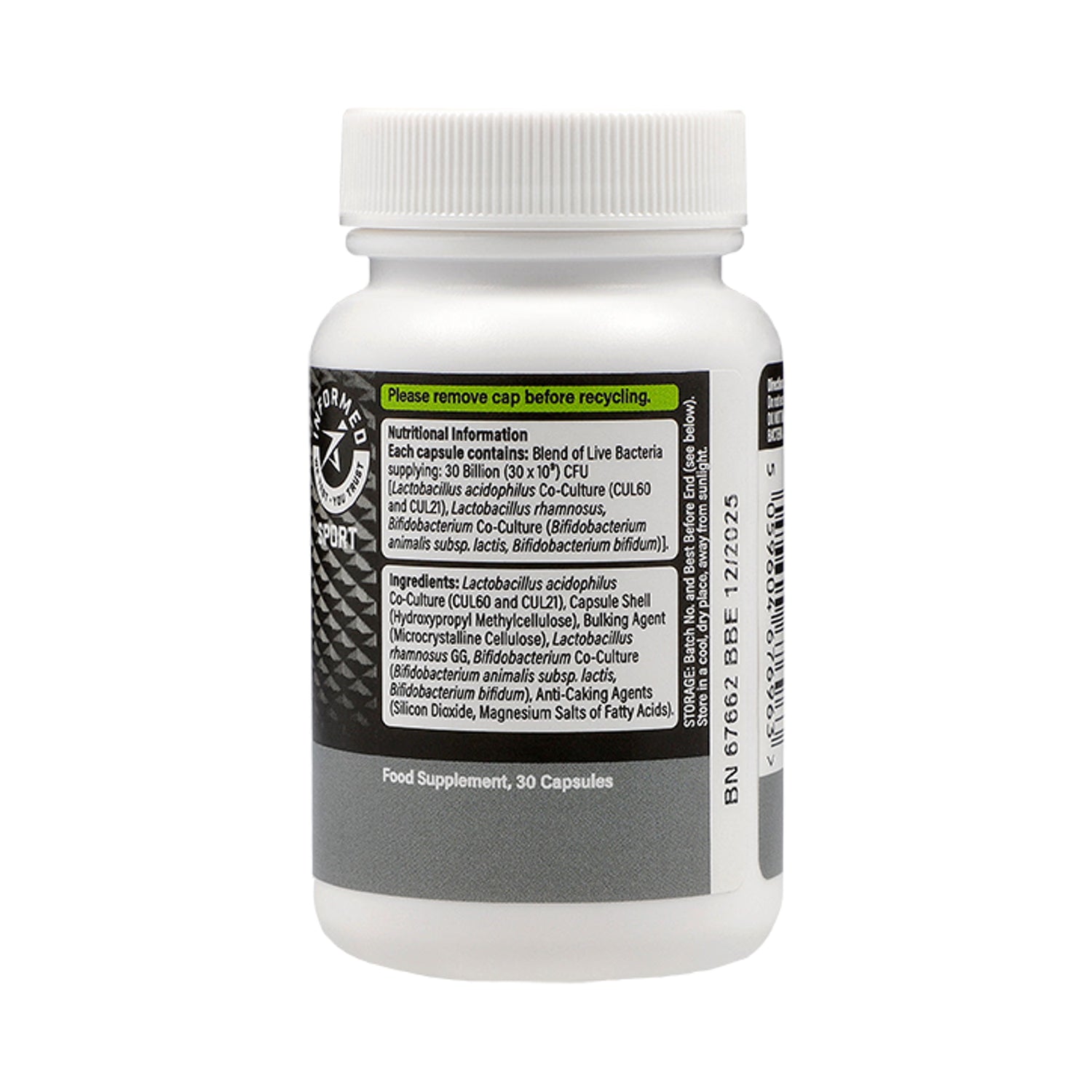 Gut health probiotic supplements Cultures Complex 30 Capsules - British product