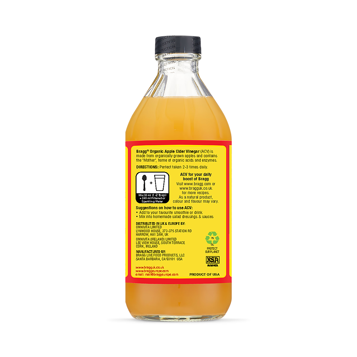 Bragg organic apple cider vinegar 473ml - British product