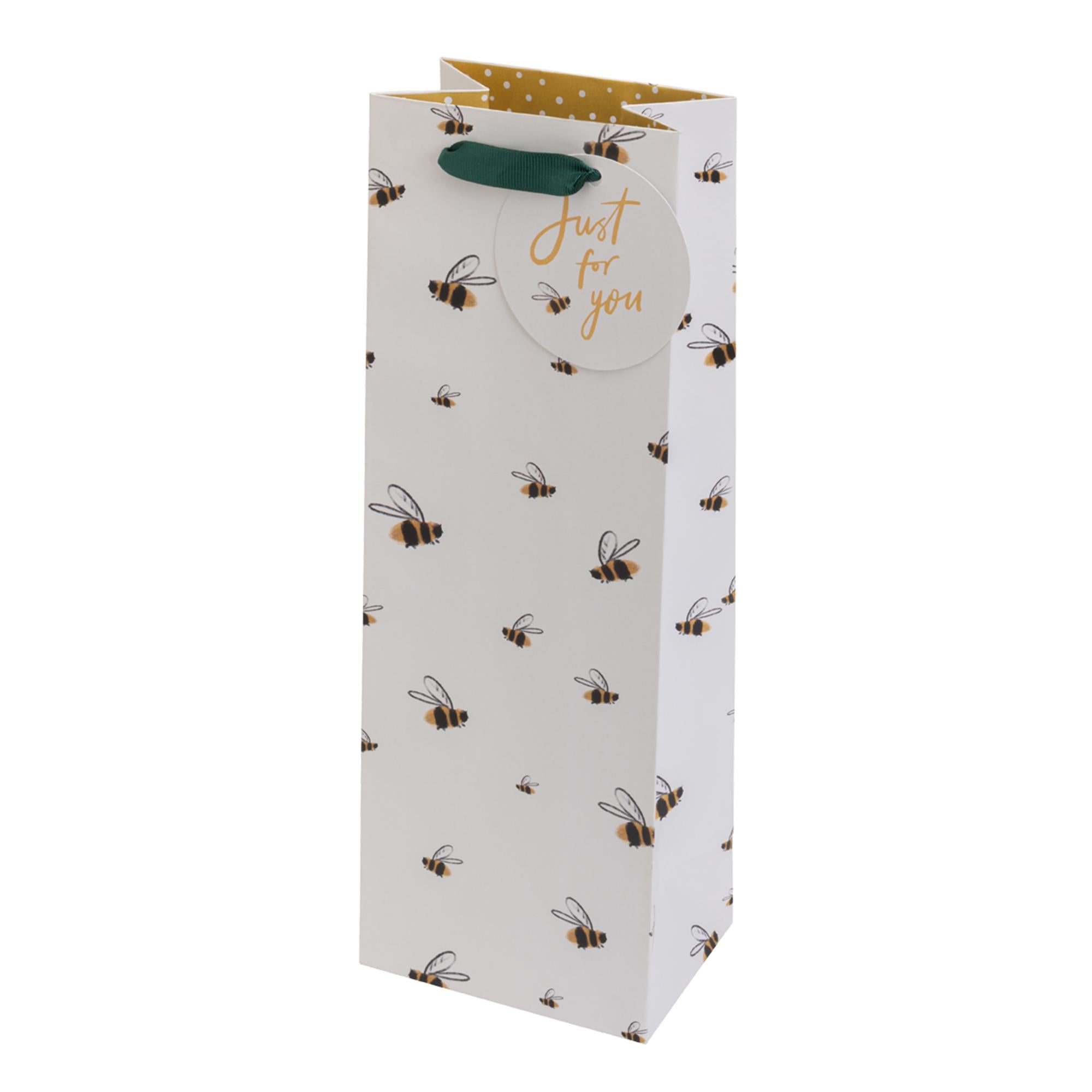 Sainsbury's Home Ditsy Floral Bee Bottle Gift Bag For Champagne Prosecco Wine GOODS Sainsburys   