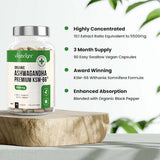 VitaBright organic ashwagandha KSM-66 550mg capsules (British brand)