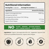 VitaBright organic ashwagandha KSM-66 550mg capsules (British brand)