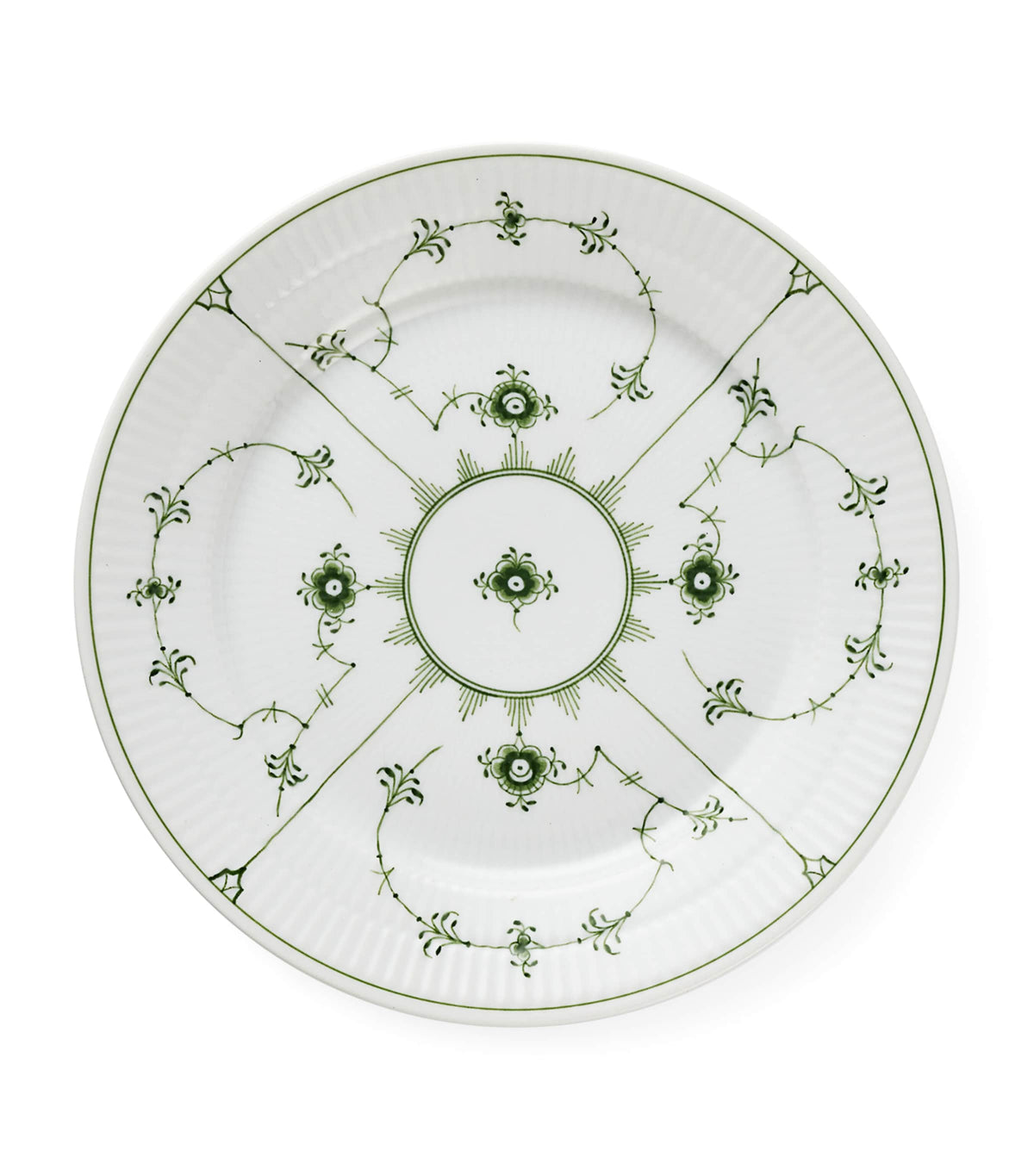 Porcelain Green Fluted Plain Plate (22cm)