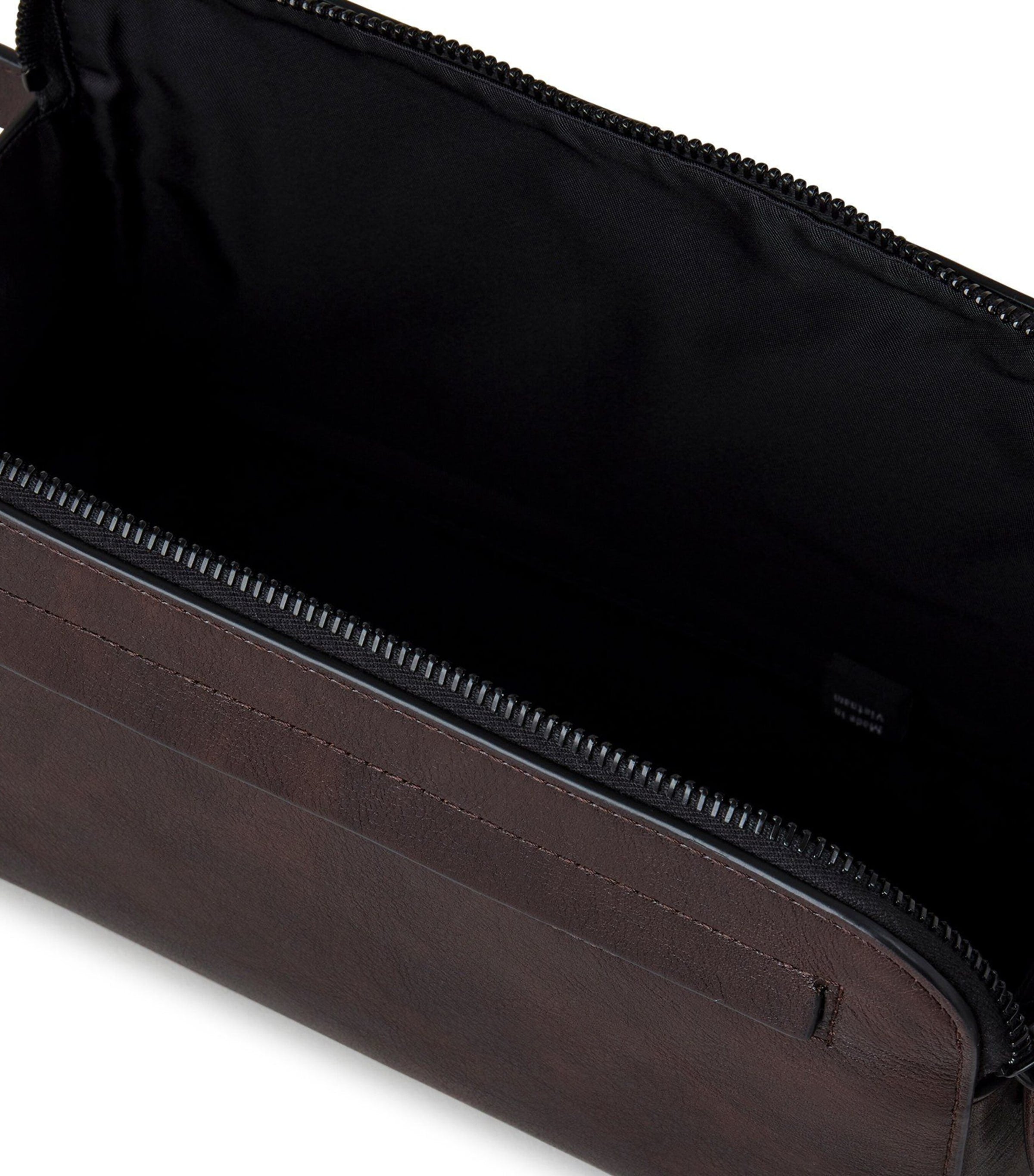 Mulberry leather double-zip wash bag, imported from the UK