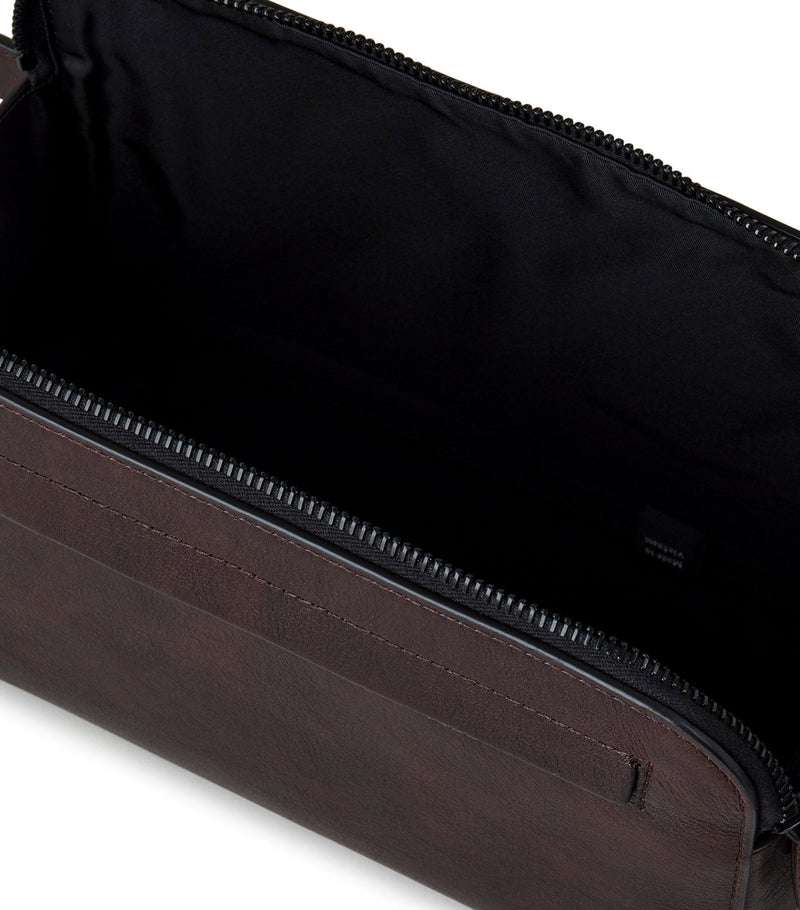 Mulberry leather double-zip wash bag, imported from the UK