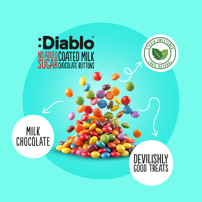 Diablo no added sugar chocolate buttons 40g - British product