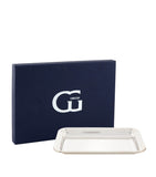Greggio silver plated Georgian rectangular tray 20cm x 14cm, UK version