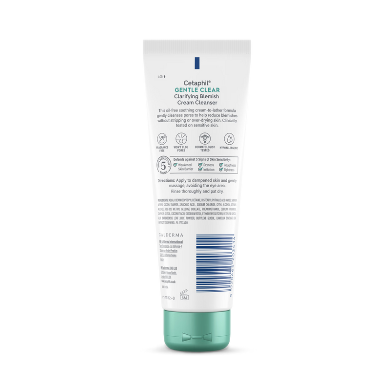 Cetaphil Gentle Clear blemish cream cleanser 124ml, UK version