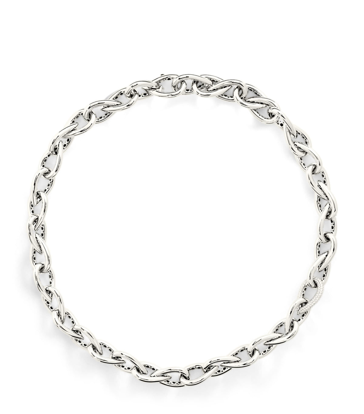 Engelbert white gold diamond drop links chain necklace - British product