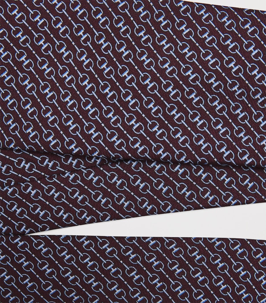 Harrods silk snaffle print tie 8cm width, UK version