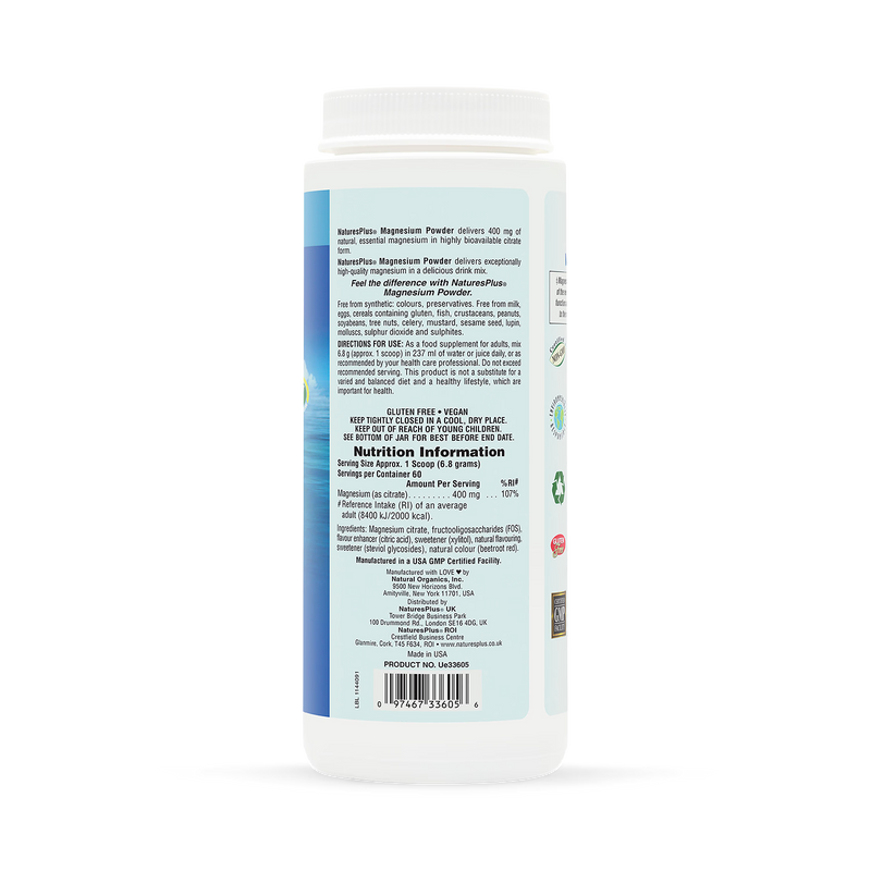 NaturesPlus Magnesium Powder Pink Lemonade 408g, UK version