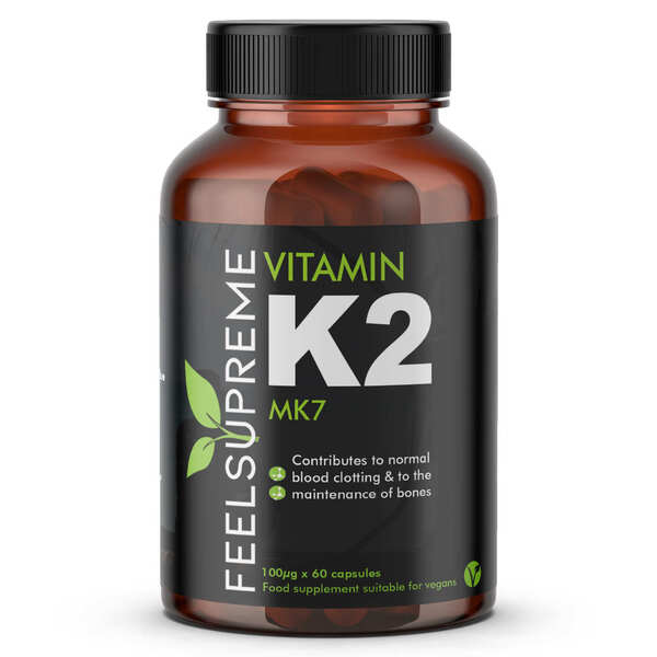 Feel Supreme vitamin K2 MK7 supplement 60 capsules, UK version