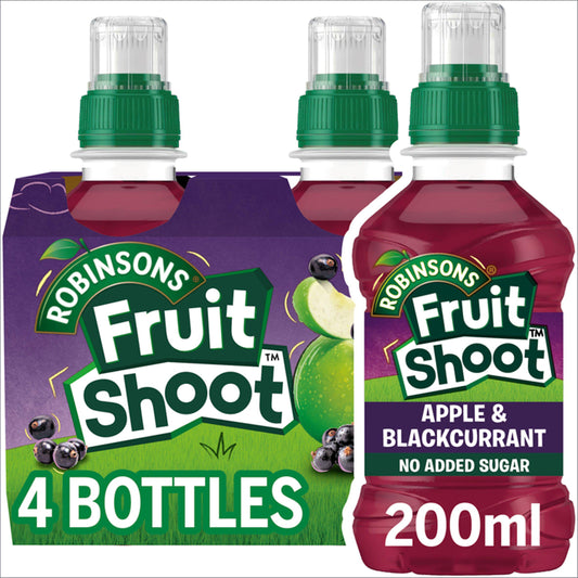 Fruit Shoot Apple & Blackcurrant Kids Juice Drink 4x200ml All long life juice Sainsburys   
