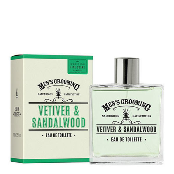 Scottish Fine Soaps Vetiver Sandalwood EDT 100ml, imported from the UK