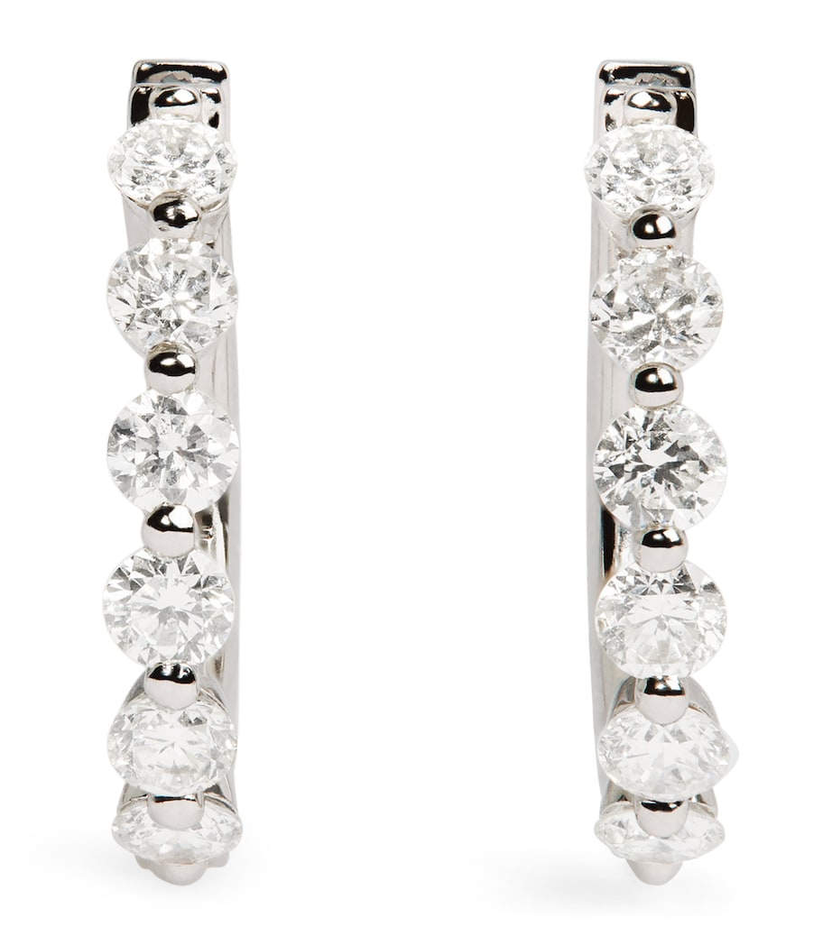 Harrods white gold diamond hoop earrings 0.50ctw, UK version