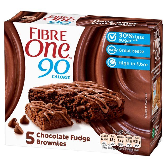 Fibre One 90 Calorie Chocolate Fudge Brownie Bars   5 x 24g