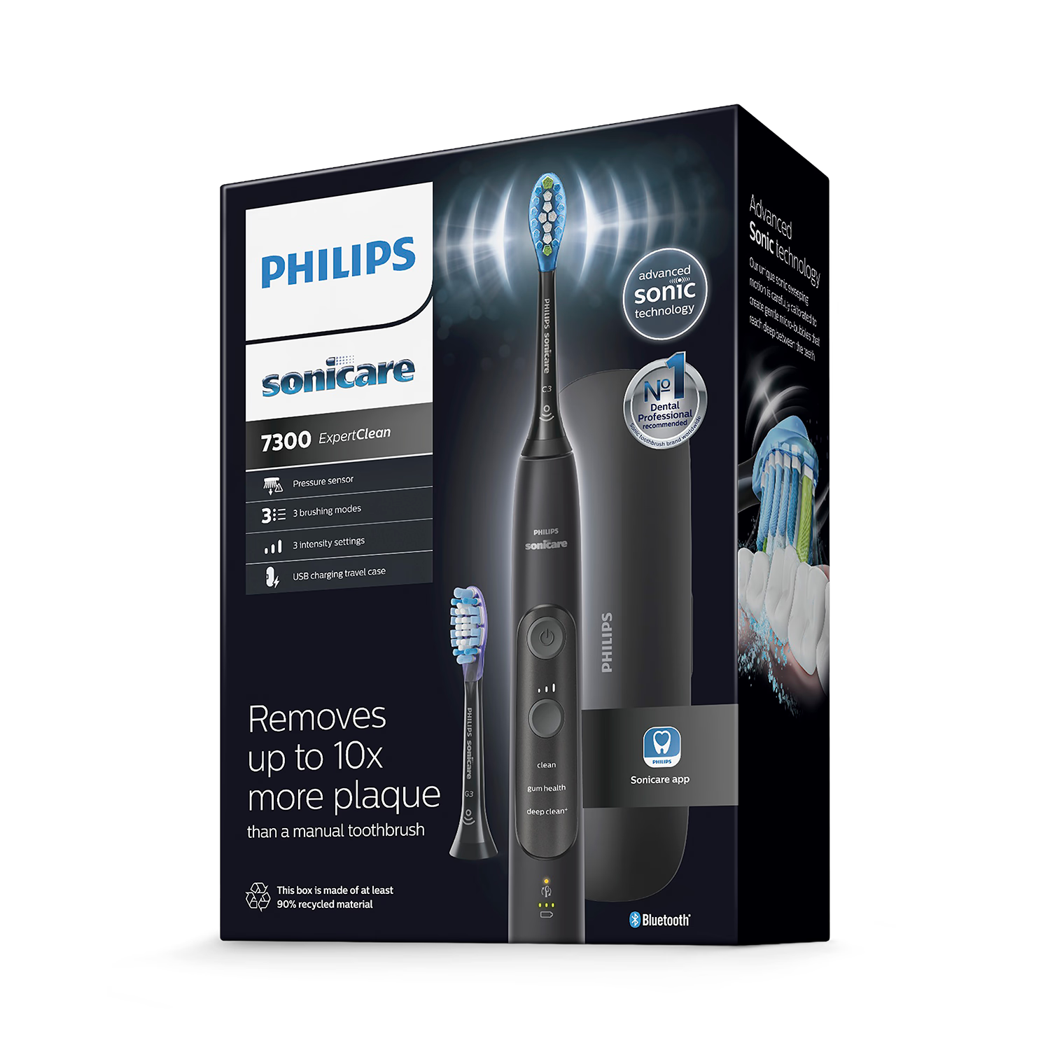 Philips Sonicare ExpertClean 7300 electric toothbrush black, UK version