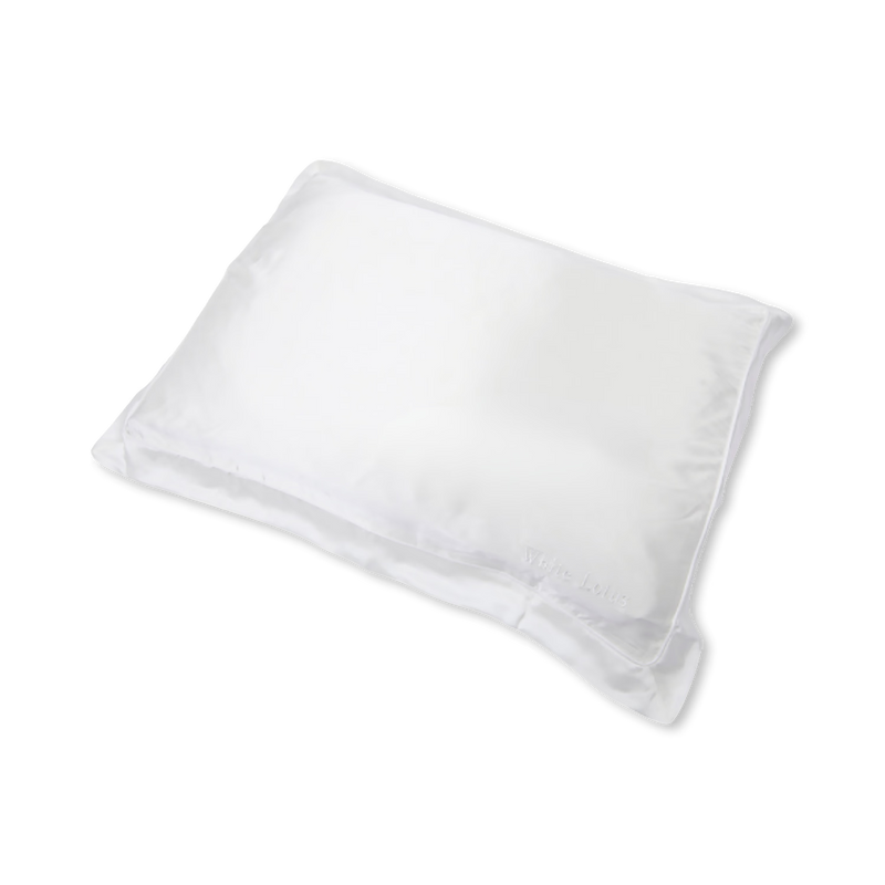 White Lotus Beauty Mulberry Silk Pillowcase and Eye Mask Set (British brand)