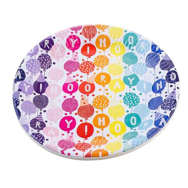 Sainsbury's Home Rainbow Balloon Design Plate 10pk