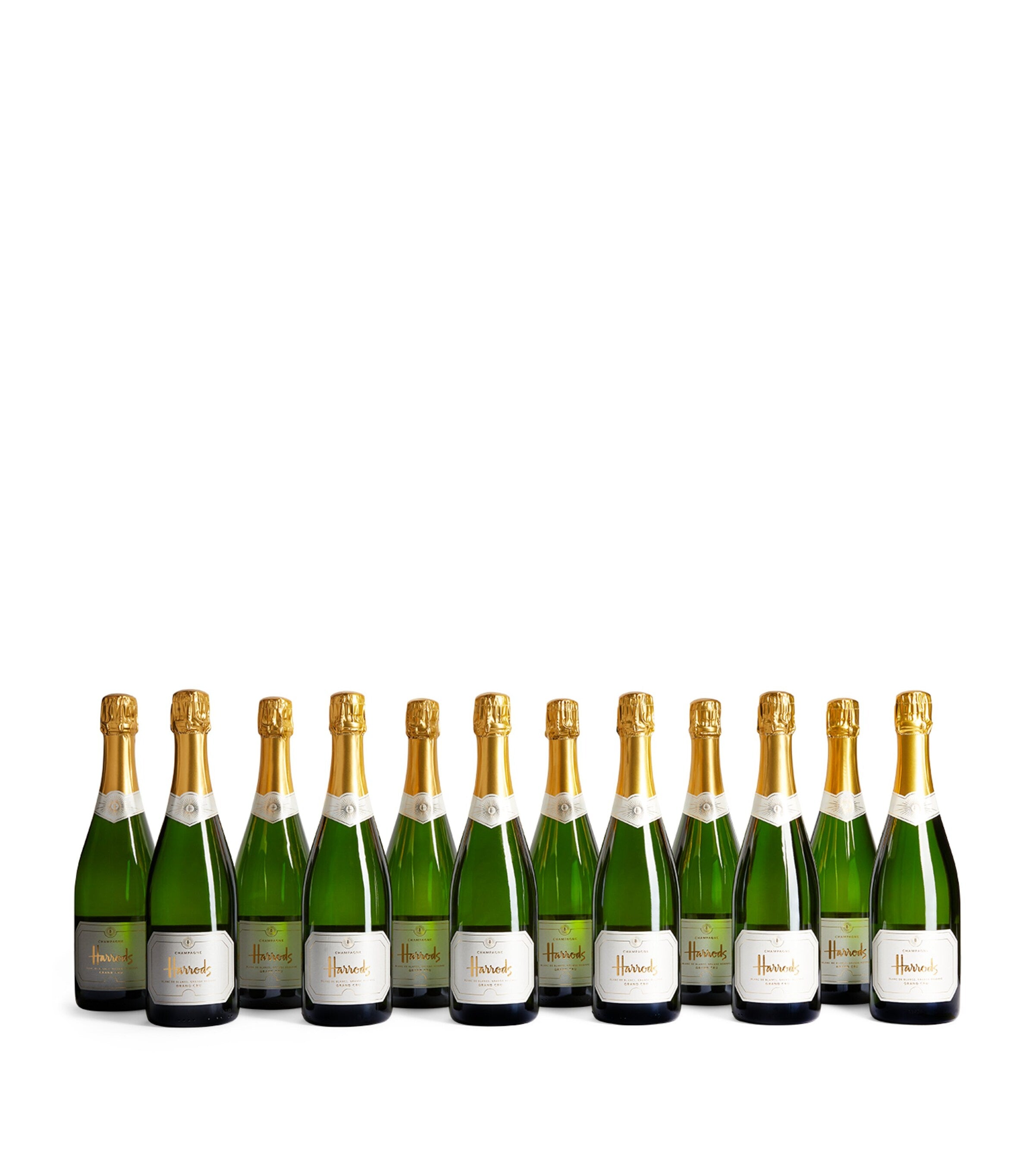 Harrods Blanc de Blancs Grand Cru Champagne Non-Vintage case of 12 bottles, UK version