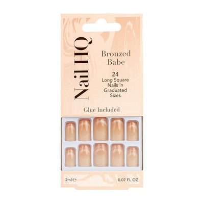 Nail HQ Carré Bronzed Babe Faux Ongles 24 Pièces