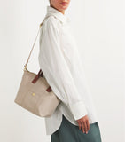 Harrods tote bag made from recycled nylon and leather, imported from the UK